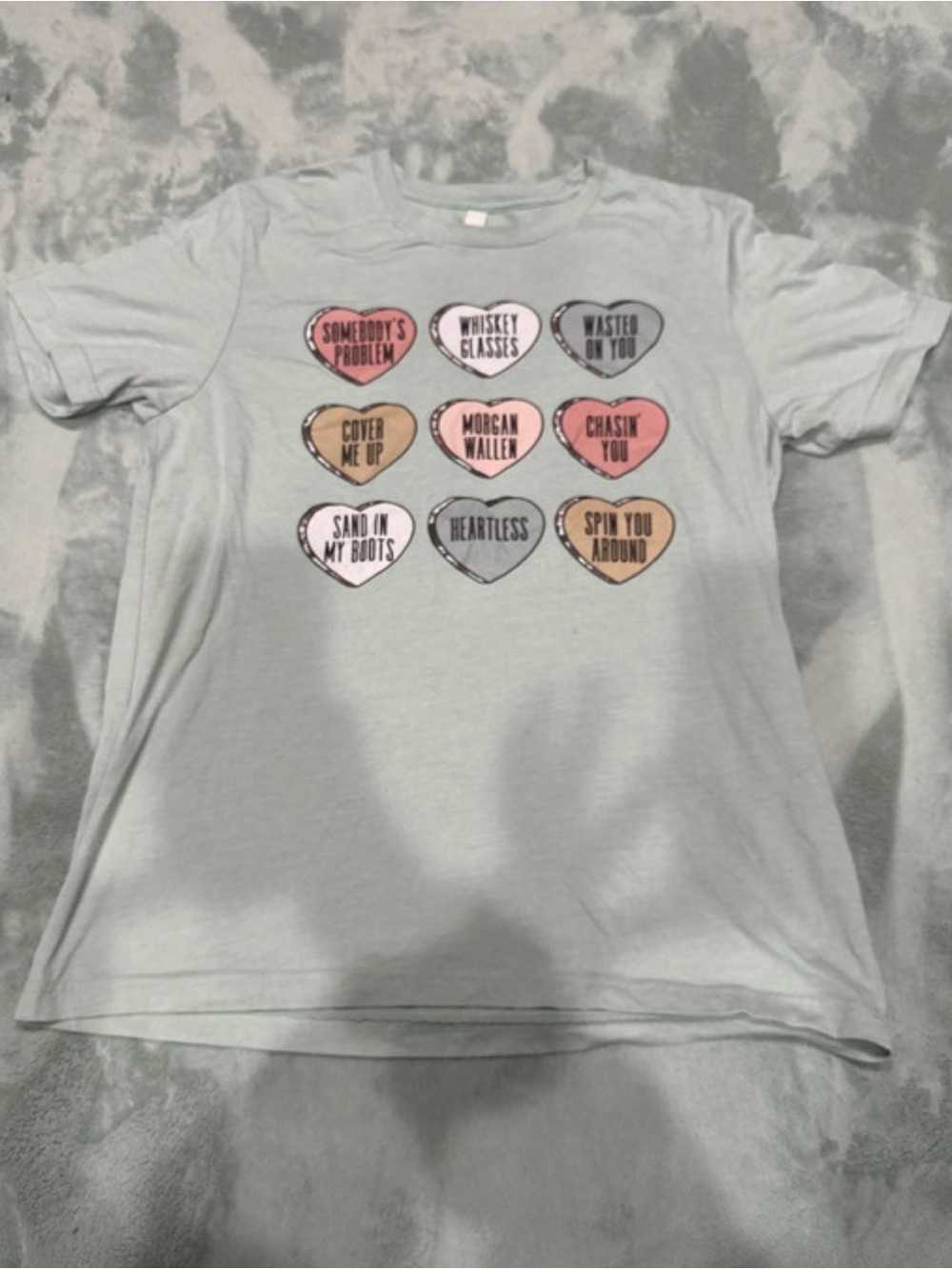 Morgan wallen Graphic Tee with Heart Song Titles